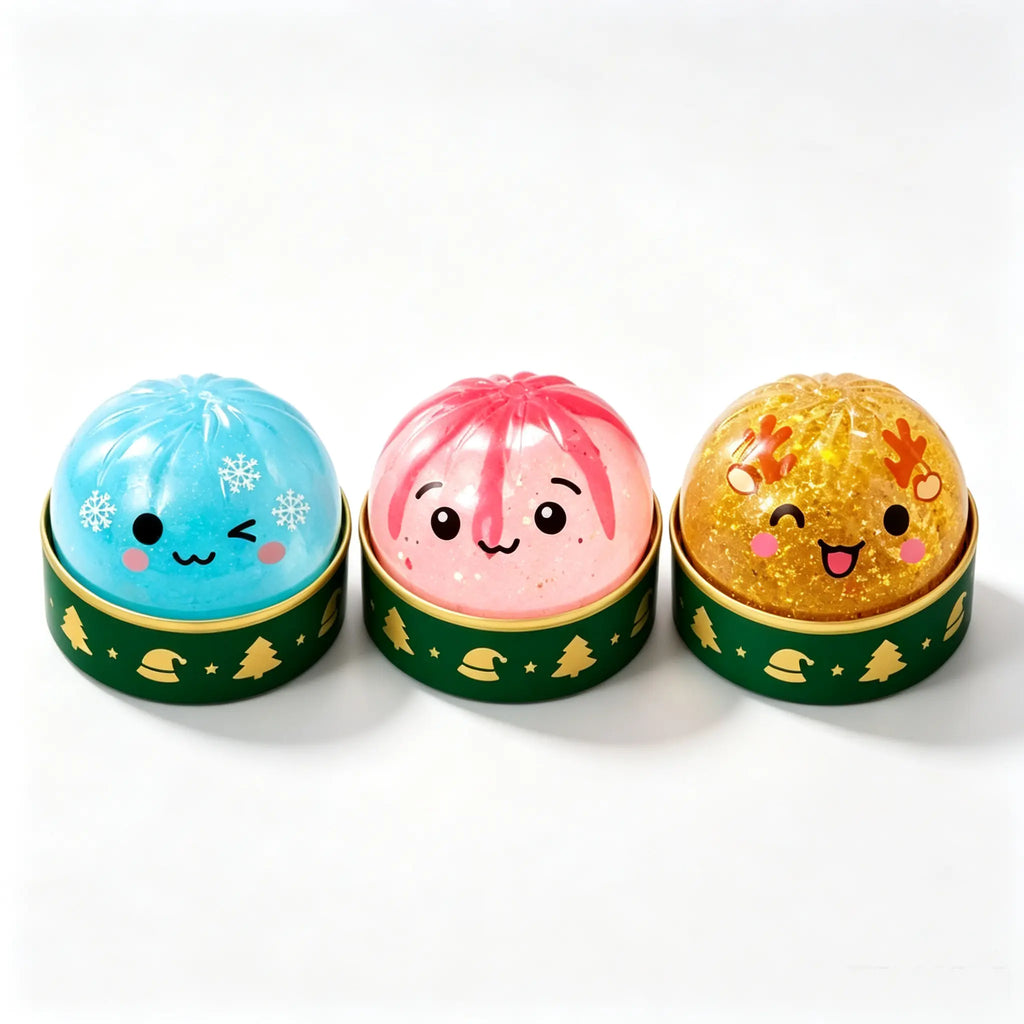 erry Christmas 6-Piece Stress Relief Dumpling Set  Cute Christmas Squishy Toys – Fun Holiday Gifts for Kids & Adults