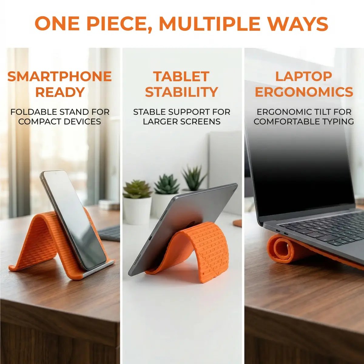 Flexible Silicon Phone Holder, Bendable Rollable Foldable Design