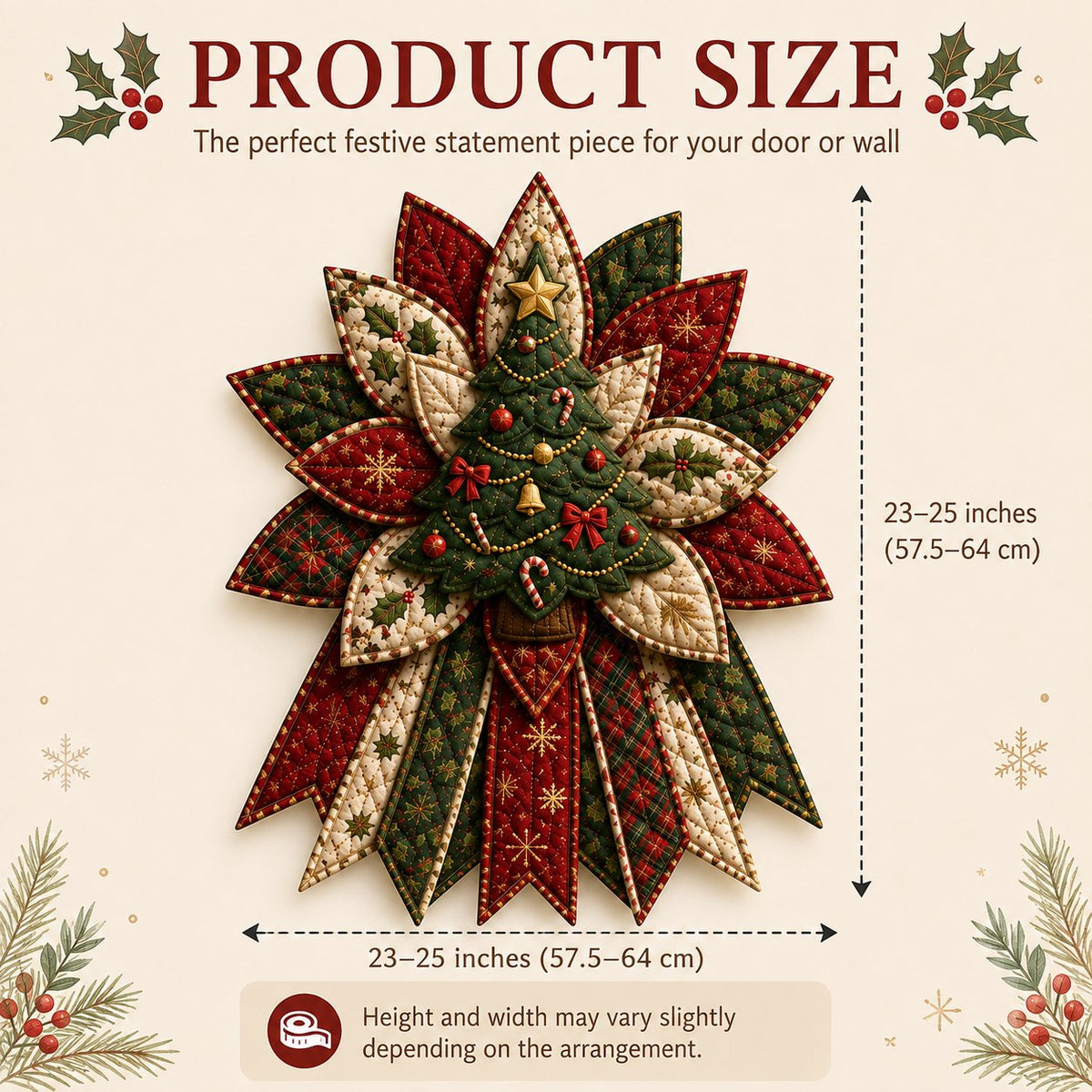 Holiday Celebration 50% OFF  – Festive Quilted Christmas Door Hanging DIY Sewing Kit