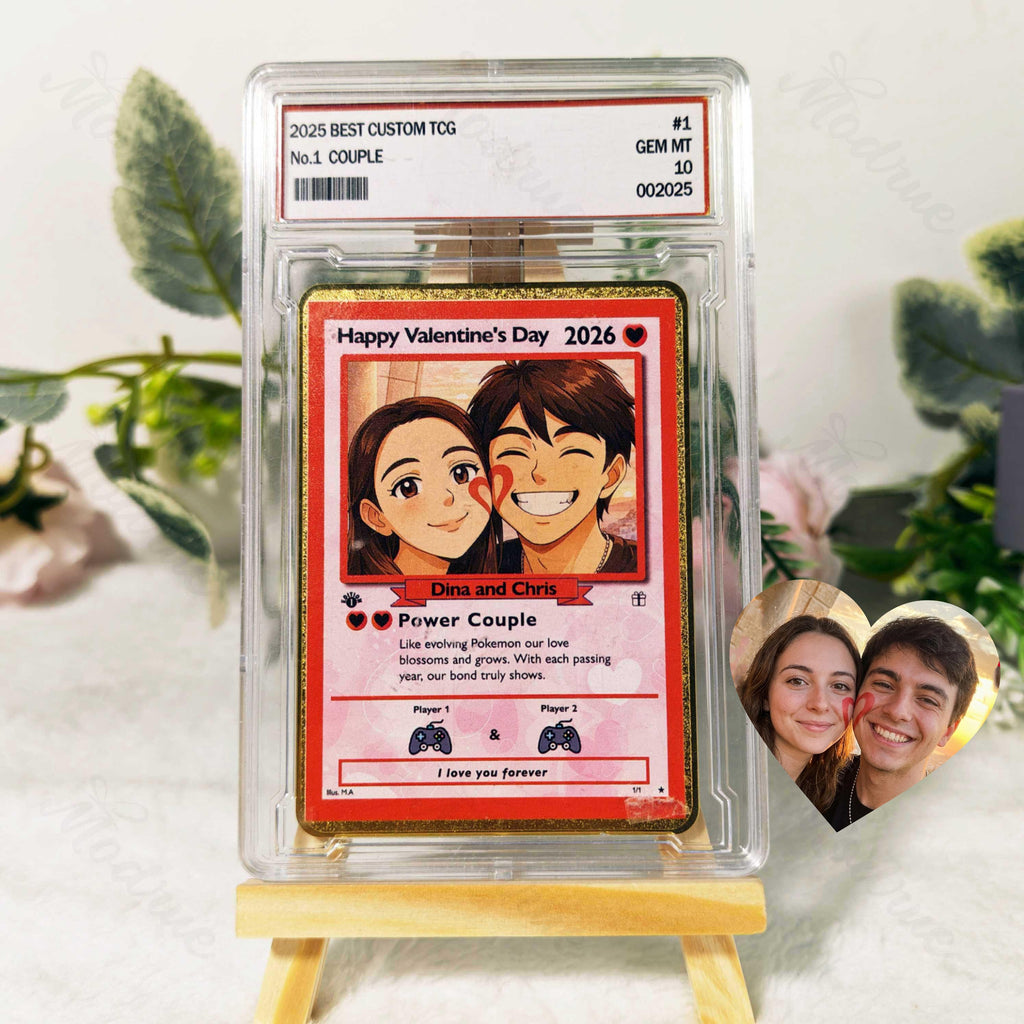 Custom Anniversary Card Couple Photo Anime Style