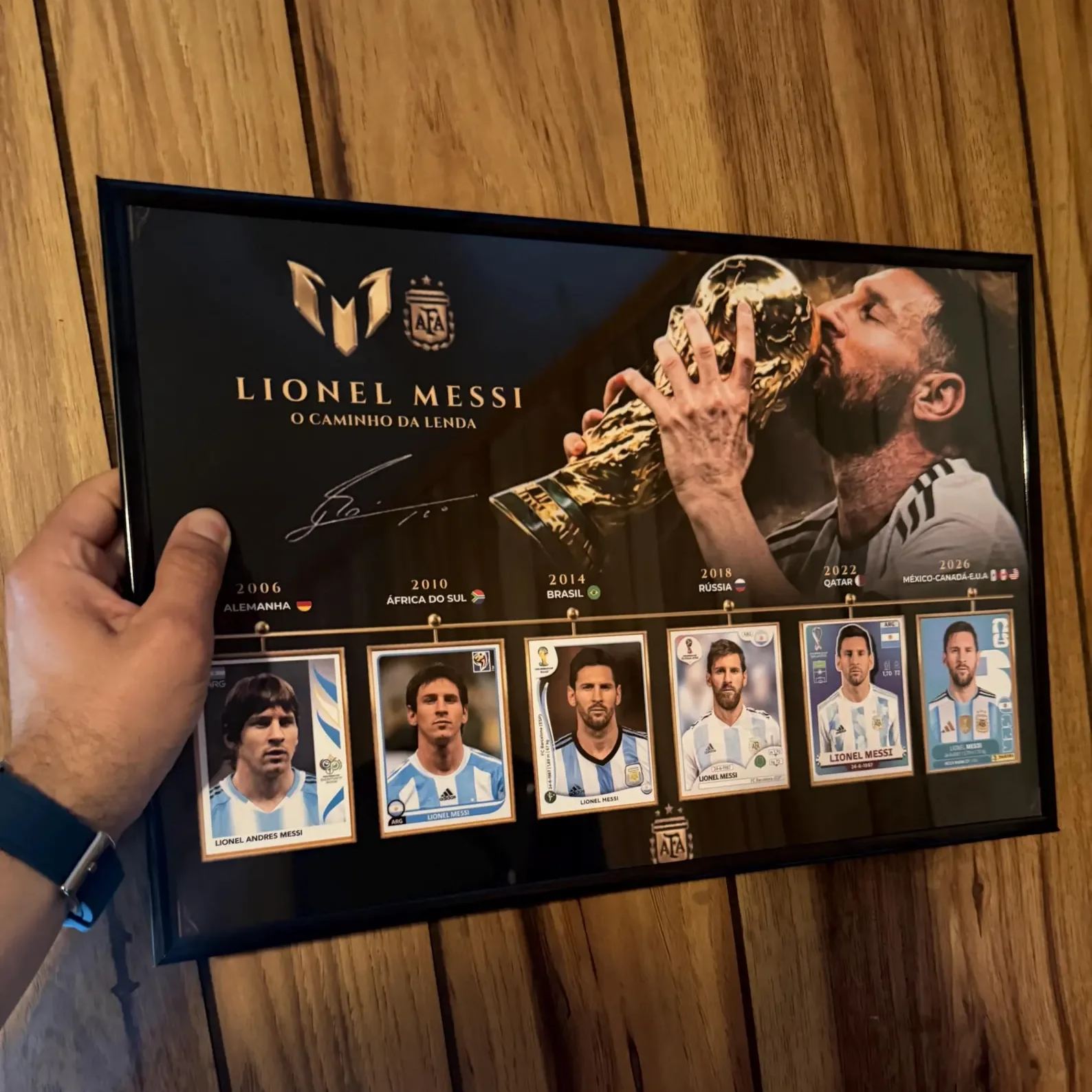 Lionel Messi "Una Leyenda" Luxury Frame – 6x World Cup Career Evolution Frame (2006-2026)