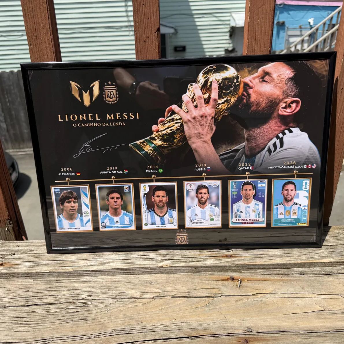 Lionel Messi "Una Leyenda" Luxury Frame – 6x World Cup Career Evolution Frame (2006-2026)