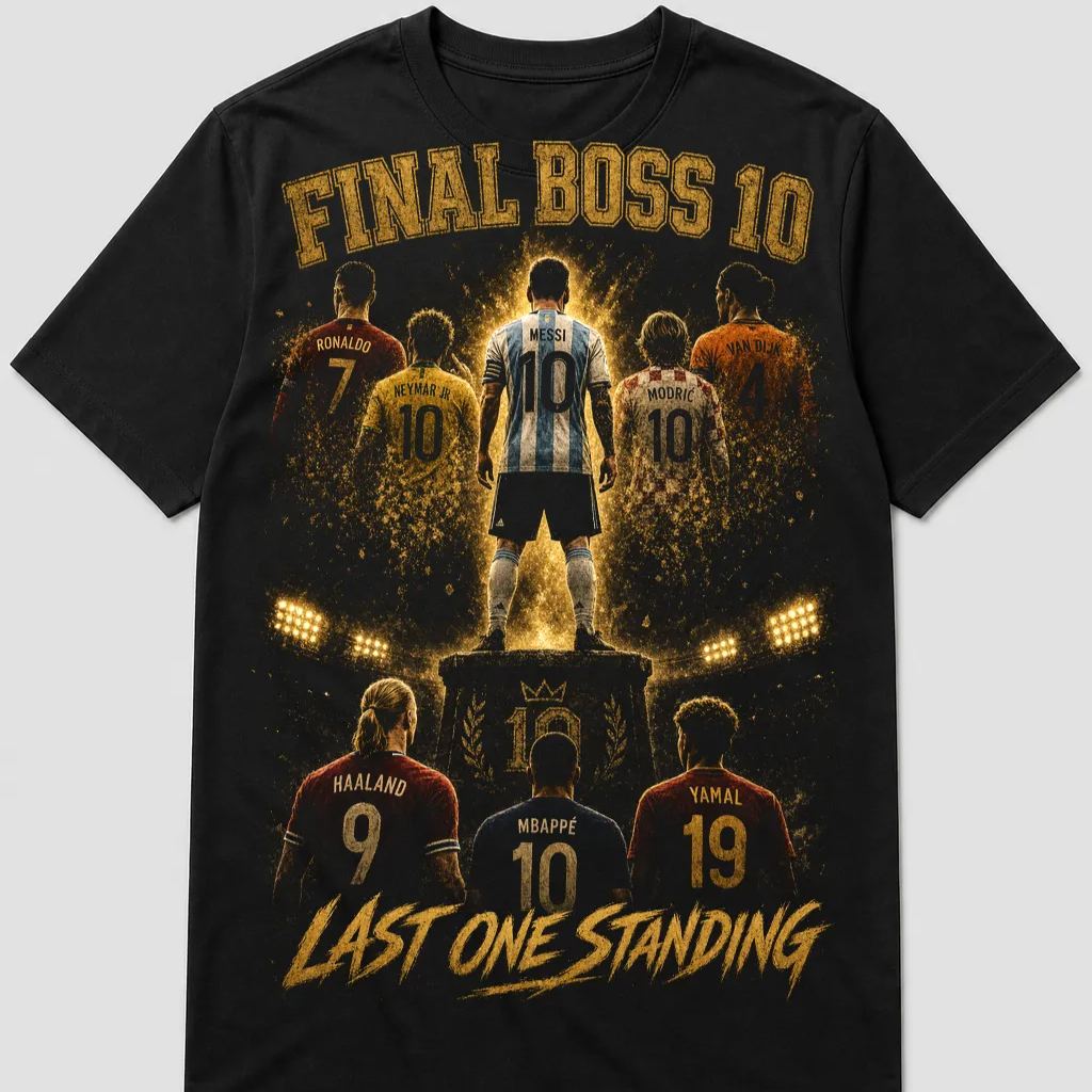 Final Boss 10 Football Legends Graphic Tee - Last One Standing Premium Streetwear Shirt