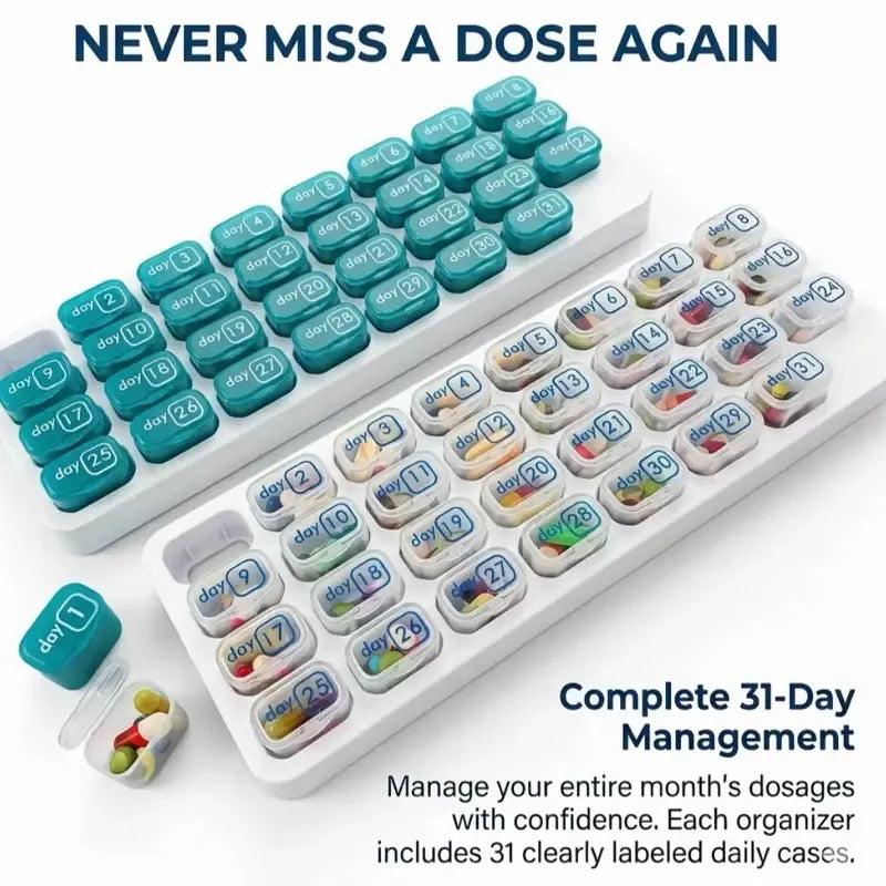 31-Day Detachable Monthly Pill Organizer