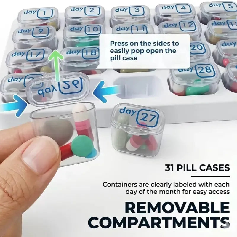 31-Day Detachable Monthly Pill Organizer