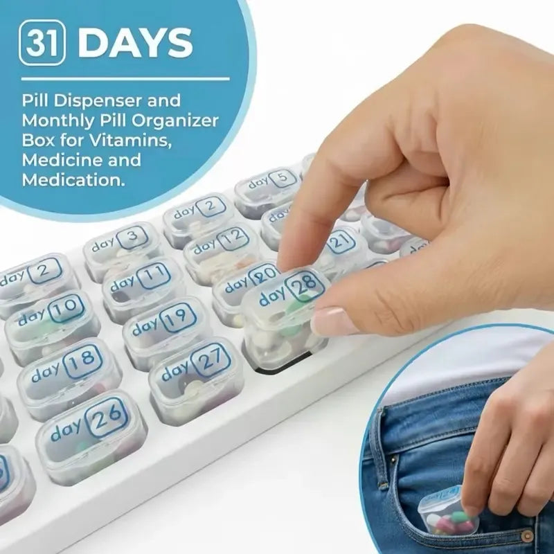 31-Day Detachable Monthly Pill Organizer