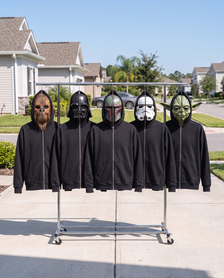 Full-Face Character Zip-Up Hoodie — Zip Up & Become The Character