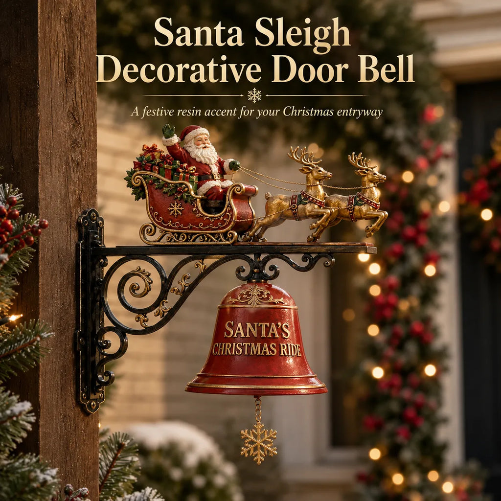 Santa Sleigh with Reindeer & Bell | 3D Christmas Outdoor Decoration