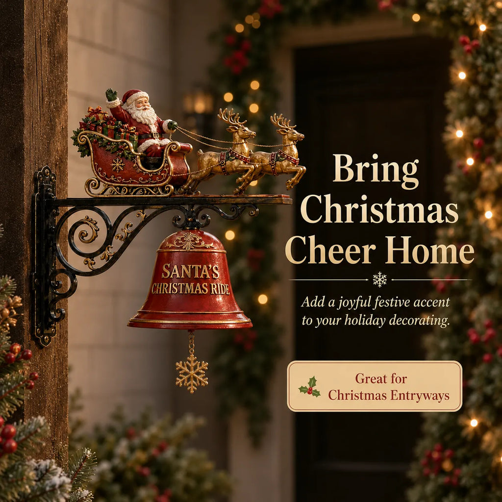 Santa Sleigh with Reindeer & Bell | 3D Christmas Outdoor Decoration