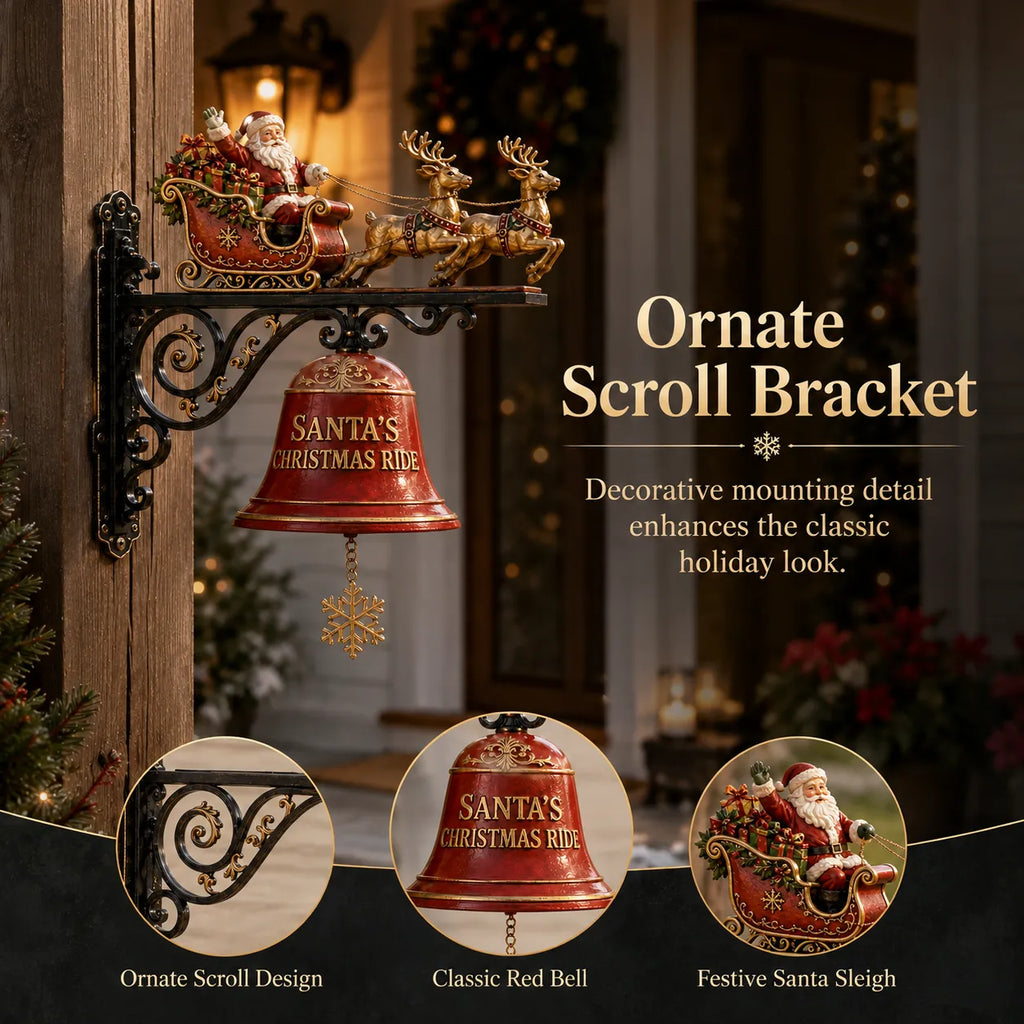 Santa Sleigh with Reindeer & Bell | 3D Christmas Outdoor Decoration