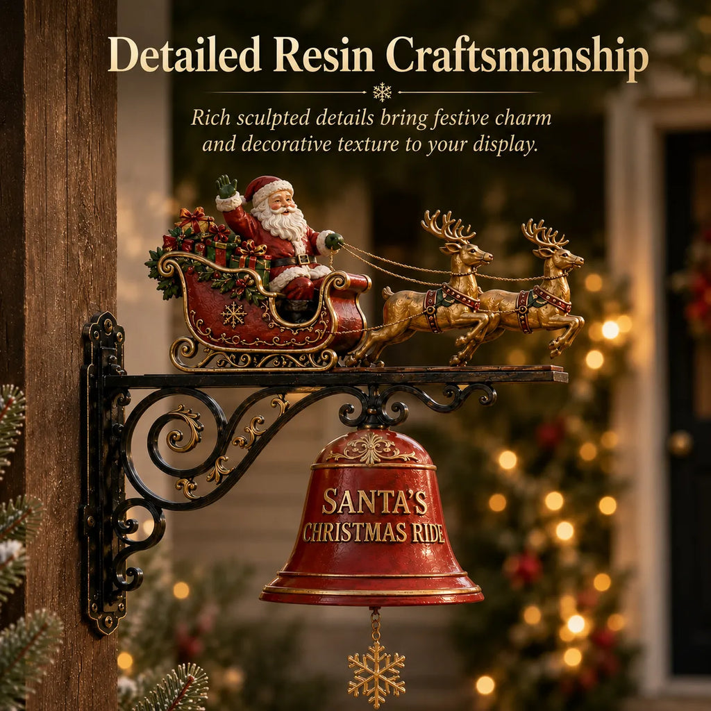 Santa Sleigh with Reindeer & Bell | 3D Christmas Outdoor Decoration