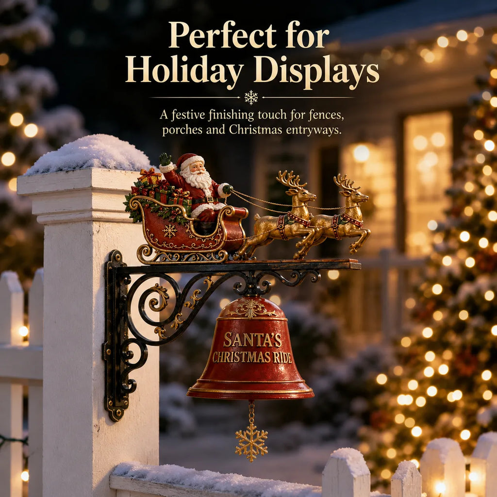Santa Sleigh with Reindeer & Bell | 3D Christmas Outdoor Decoration