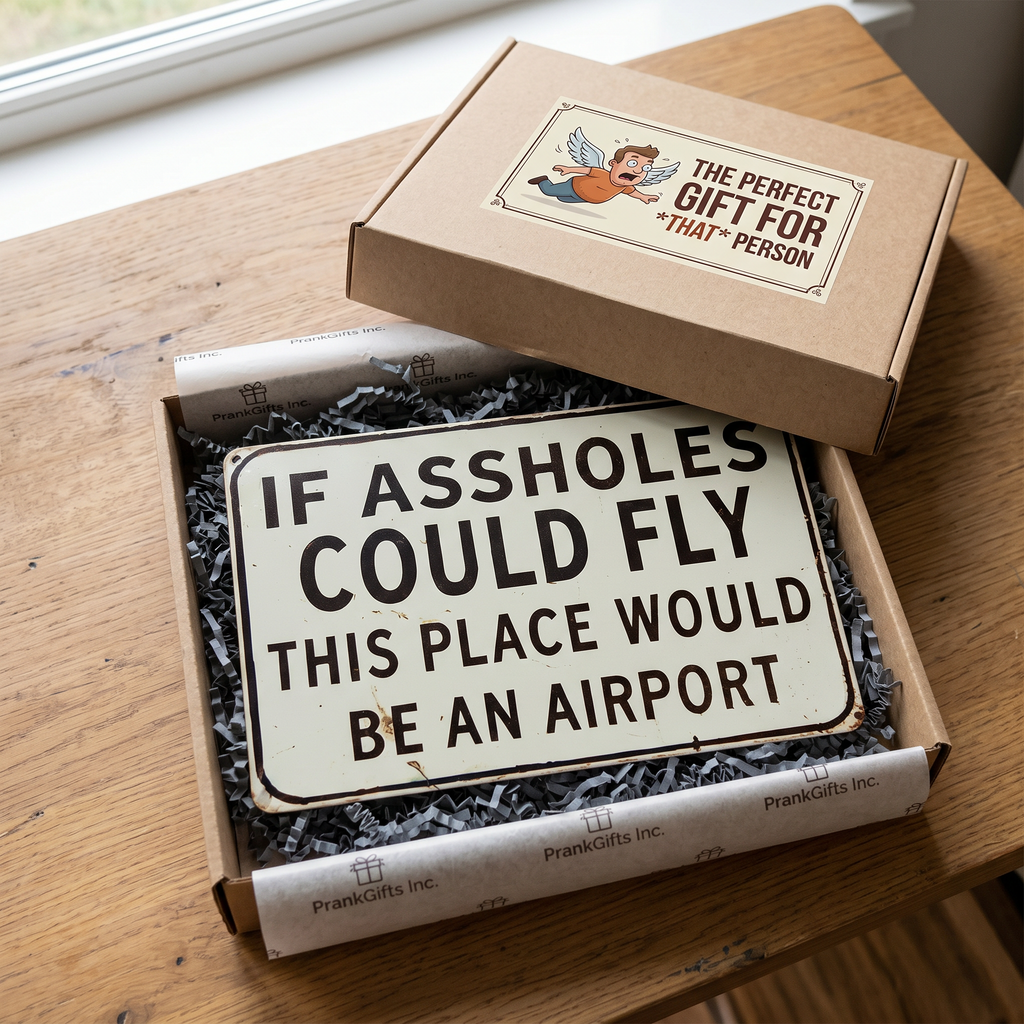 Funny "If Assholes Could Fly" Vintage Metal Sign – Hilarious Man Cave Wall Decor
