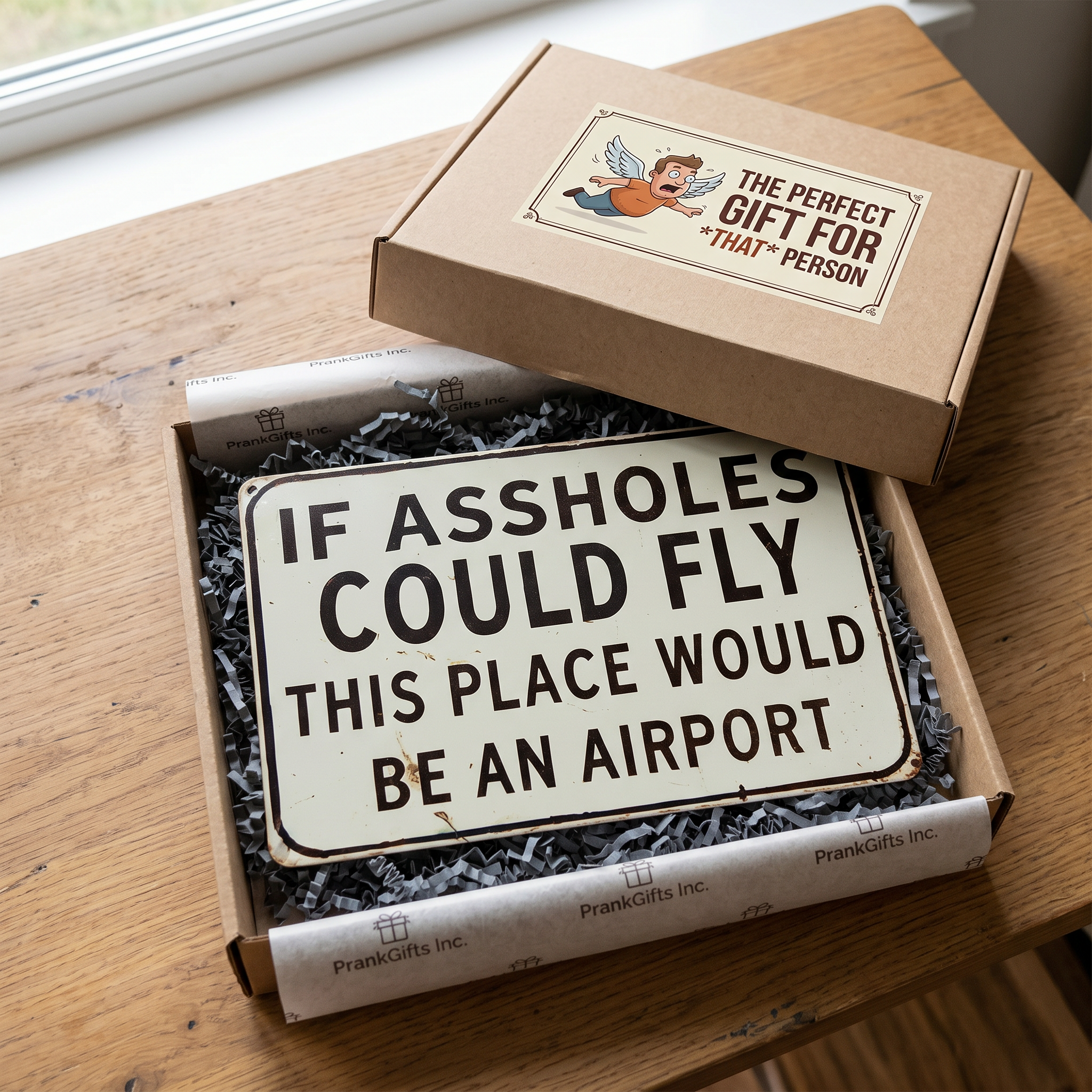 Funny "If Assholes Could Fly" Vintage Metal Sign – Hilarious Man Cave Wall Decor
