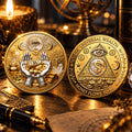 3D Wealth Coin – Gold-Tone Prosperity Symbol with Double-Sided Relief