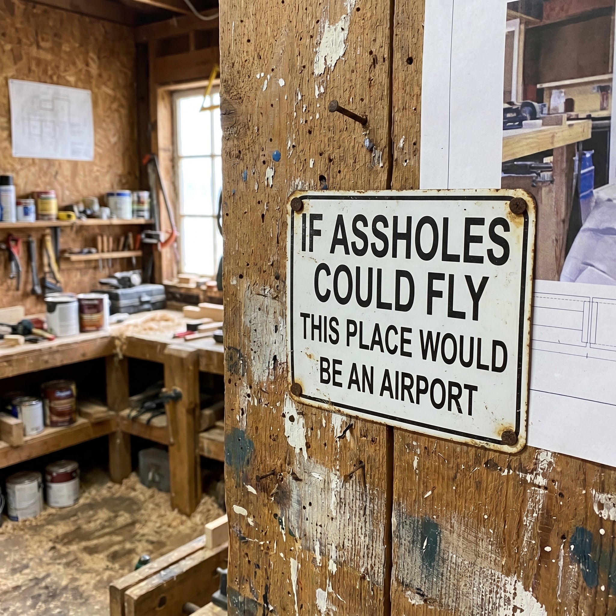 Funny "If Assholes Could Fly" Vintage Metal Sign – Hilarious Man Cave Wall Decor
