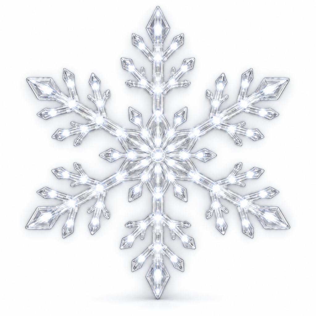 LightFlake LED Snowflake Wall Lights – Festive Hanging Décor Set for Indoor/Outdoor Holiday Display