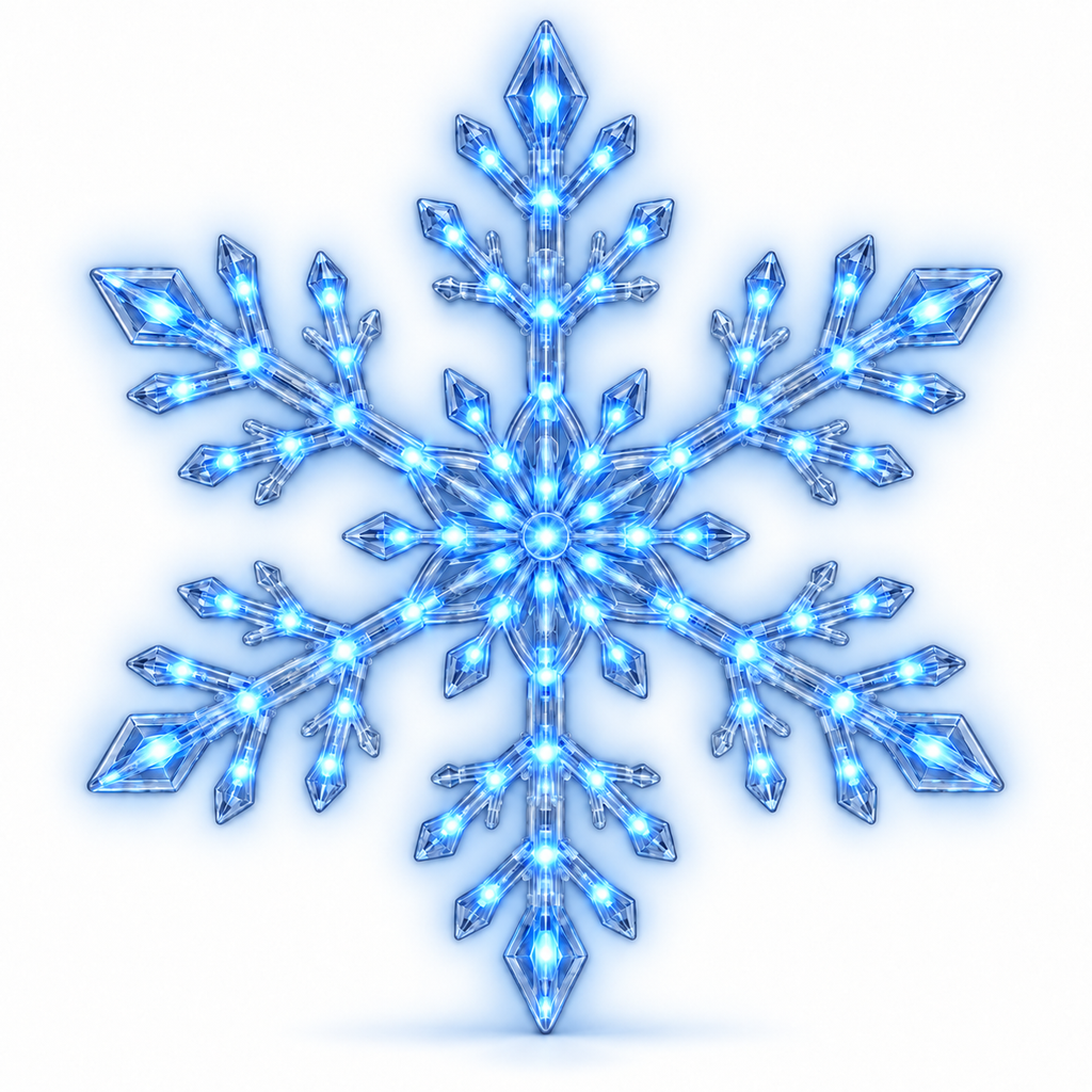 LightFlake LED Snowflake Wall Lights – Festive Hanging Décor Set for Indoor/Outdoor Holiday Display