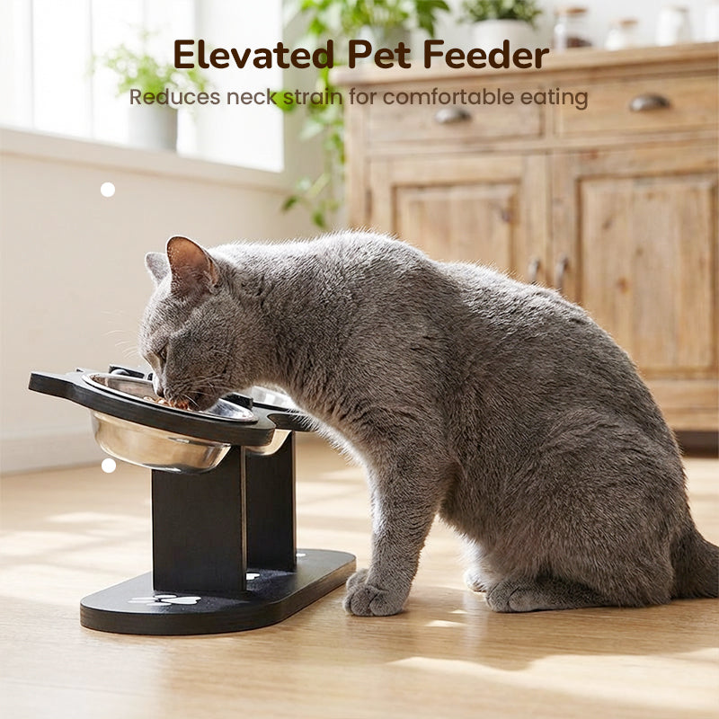 Anti-Slip Elevated 3-Bowl Pet Feeder