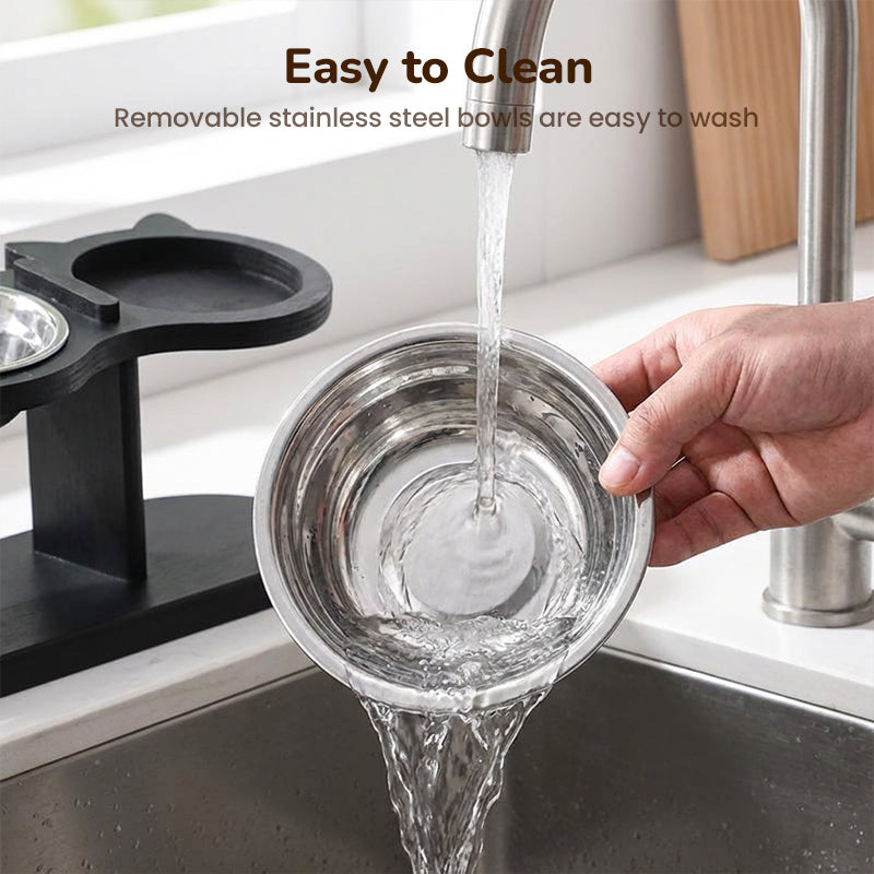 Anti-Slip Elevated 3-Bowl Pet Feeder
