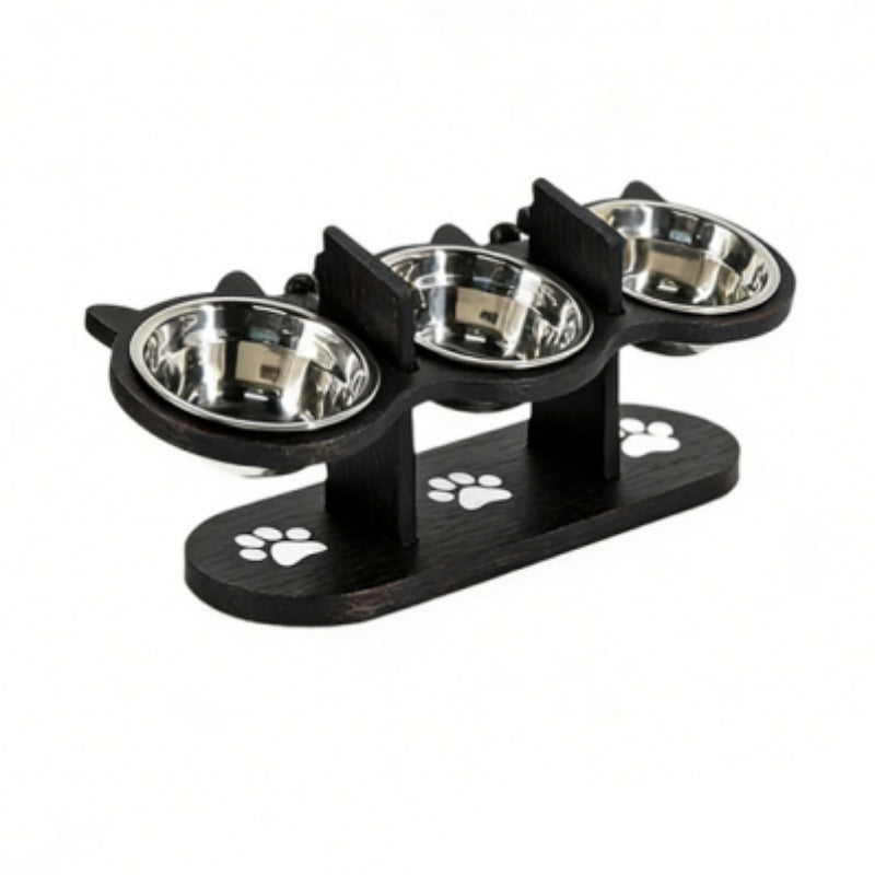 Anti-Slip Elevated 3-Bowl Pet Feeder