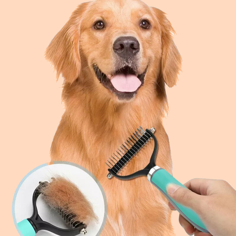 Double-Sided Deshedding Pet Grooming Brush