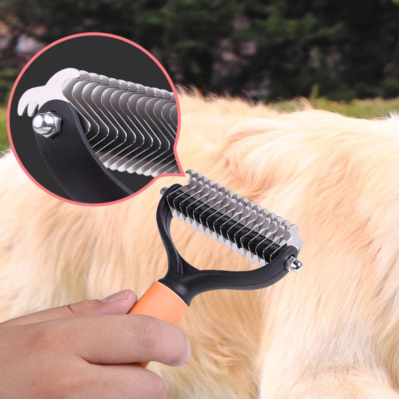 Double-Sided Deshedding Pet Grooming Brush